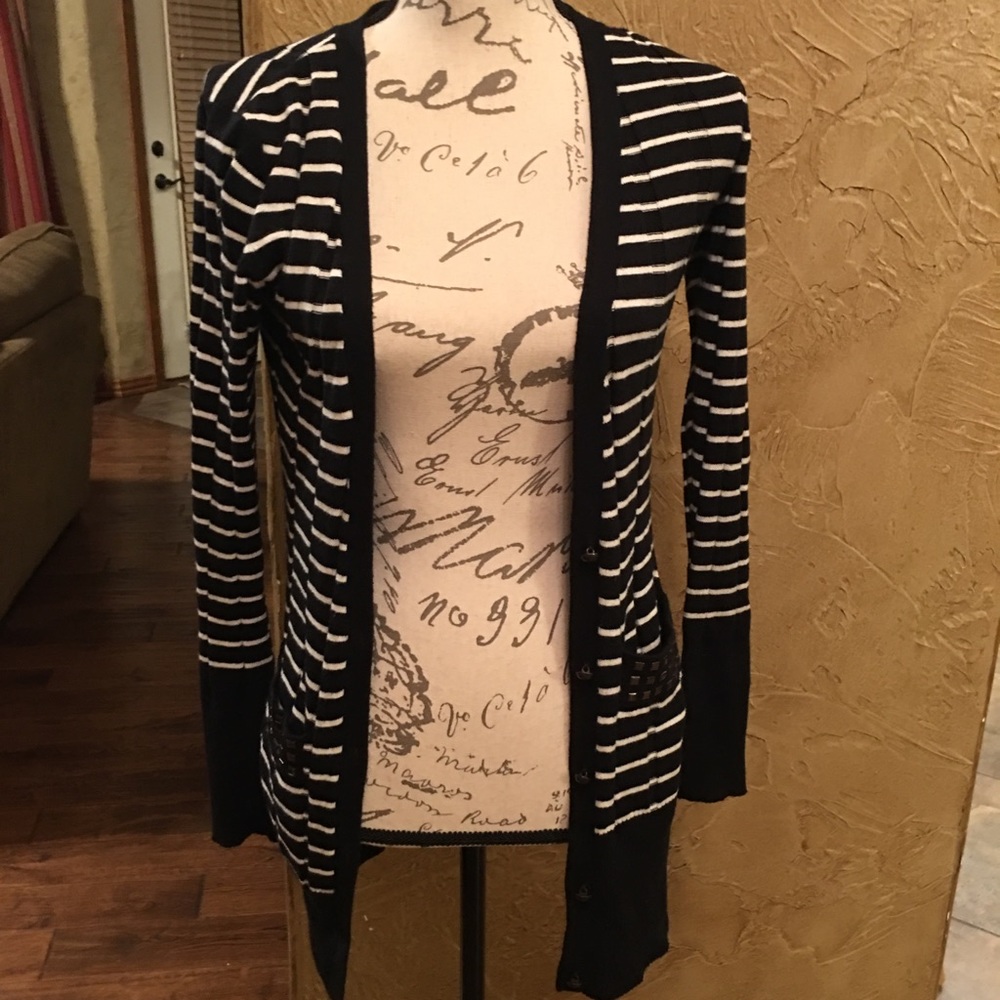 Candie’s striped cardigan